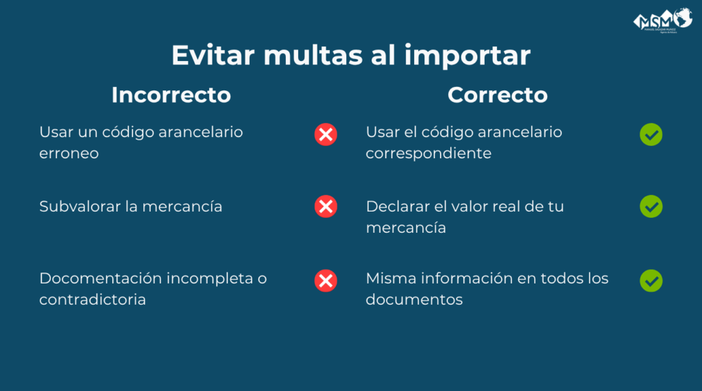 Cómo evitar multas por errores al importar